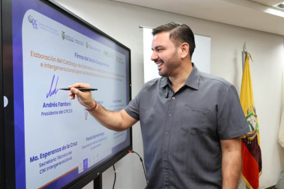 Andrés Fantoni es el presidente del Consejo de Participación Ciudadana y Control Social (CPCCS) y candidato a la reelección en los comicios de noviembre de 2026.