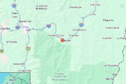 Temblor de magnitud 4,2 se registró cerca de Zamora, en la provincia de Zamora Chinchipe, la madrugada del 17 de octubre de 2026.