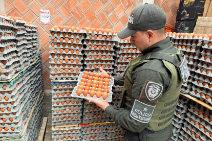 La policía de Colombia detuvo un contrabando de huevos que al parecer venía de Ecuador.