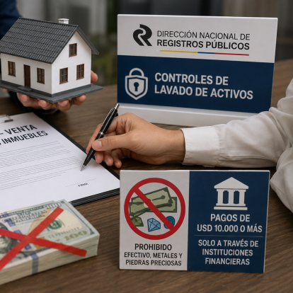 Una foto creada con IA para graficar que los pagos de más 10.000 dólares debe hacerse mediantet una entidad del sistema financiero.