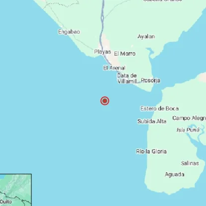 Temblor se sintió en Playas en la provincia del Guayas.
