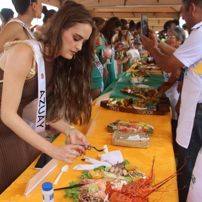 Las candidatas a Miss Universo Ecuador se quedaron encantadas con la gastronomía de Ayangue