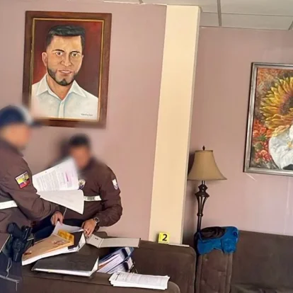Allanamiento a la oficina del alcalde de Pujilí, José Arroyo Cabrera, en agosto del 2025.