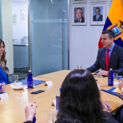 El presidente Daniel Noboa con Kristi Noem, en Estados Unidos, el 22 de septiembre del 2026.