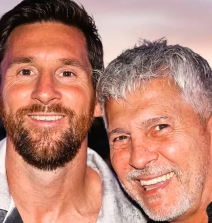 Lionel Messi junto a su padre, Jorge Messi, quien falleció a los 68 años en Rosario, Argentina.