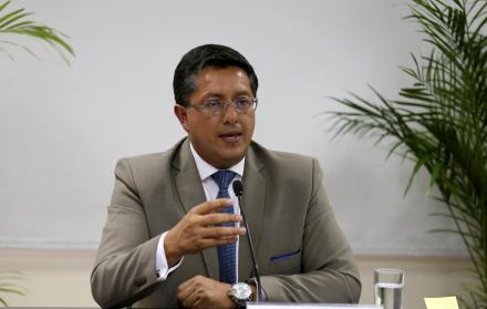 Rueda de prensa de Christian Cruz, actual presidente del Cpccs. 