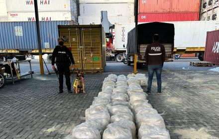 Carga de cocaína hallada en un puerto de Guayaquil