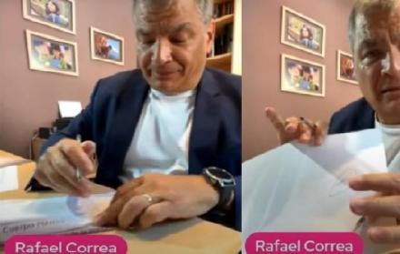 El expresidente prófugo, Rafael Correa, ha tratado de explicar el supuesto fraude con la tinta transferible en distintas entrevistas.
