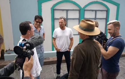 Ewan McGregor recorrió zonas turísticas como Las Peñas tras su llegada a Guayaquil. En la imagen, junto al también actor guayaquileño Andrés Crespo.