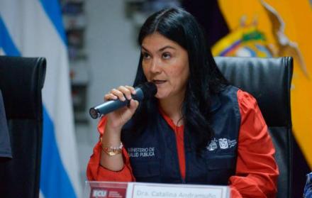 Catalina Andramuño, ministra de Salud de Ecuador. FOTO: EFE