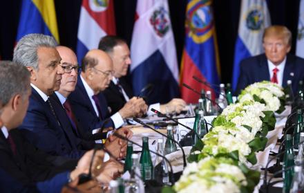 El presidente ecuatoriano Lenín Moreno asistió este miércoles al encuentro de Jefes de Estado del Hemisferio Occidental en Nueva York, EE.UU.