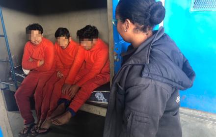 Caso. Los sospechosos, en el centro de detención de Latacunga.