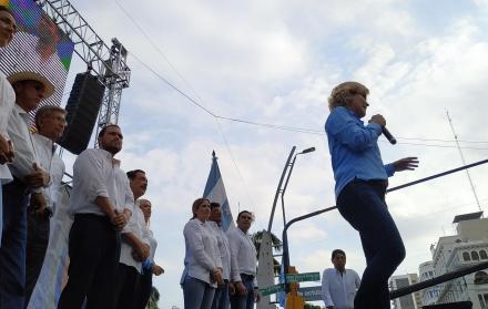 La alcaldesa de Guayaquil, Cynthia Viteri, se refirió a los actos violentos registrados durante los últimos días en el contexto del paro nacional. 