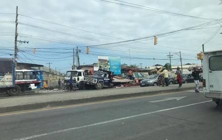 Siniestro de tránsito en la vía Daule cerca de la peninteciaria.