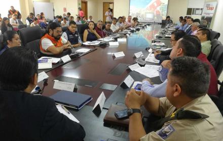 El COE Provincial de Manabí se reunió en la Sala de Situación del ECU 911 de Portoviejo.