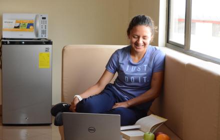 Residencia. Glenda Morejón se mudó a las instalaciones del Centro de Alto Rendimiento en Cuenca.