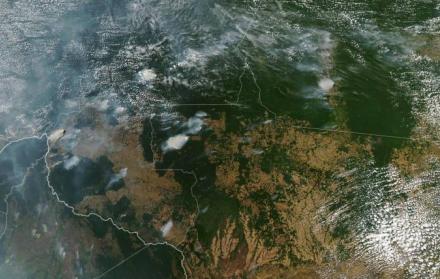 Una foto desde el espacio de la región amazónica de Brasil.