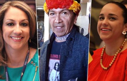 Los asambleístas Soledad Buendía (i), Carlos Viteri (c) y Gabriela Rivadeneira (d) y sus parejas están en la embajada de México. También el asambleísta alterno Luis Molina.