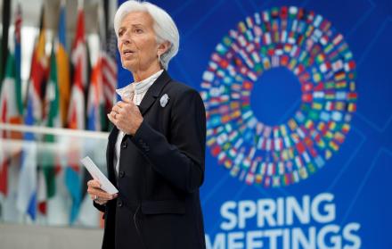 Christine Lagarde, la directora del FMI, en las Reuniones de Primavera.