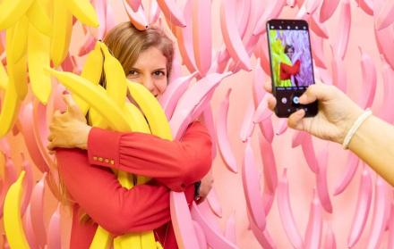 La cortina de bananos es una de las atracciones, así como un gran unicornio que puedes montar.