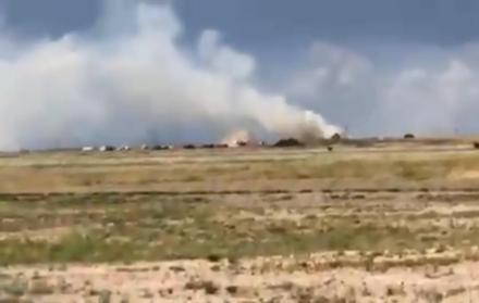 Imágenes de la nube de humo causada por la explosión. 