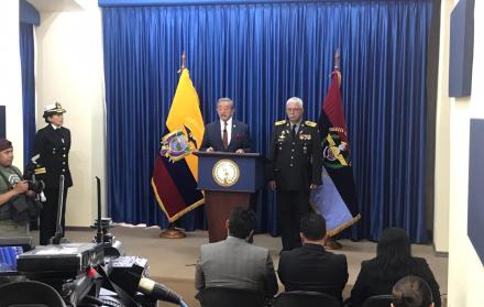 El ministro de Defensa, Oswaldo Jarrín, se refirió al suceso este lunes durante una reunión con medios.