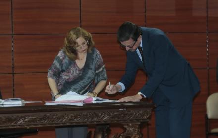 El procurador general, Íñigo Salvador, fue convocado este miércoles por la jueza Daniella Camacho para el reconocimiento de la firma de la acusación particular presentada en el caso Sobornos.