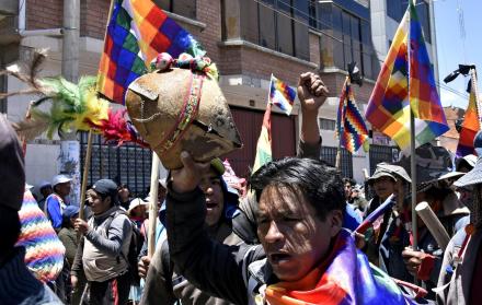 Protesta de los partidarios del expresidente boliviano Evo Morales, el miércoles, durante El Alto.