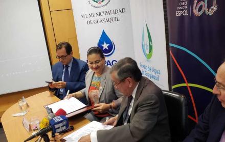 La firma de la ESPOL como socio estratégico se realizó esta mañana.