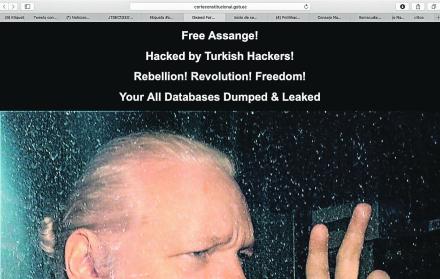 Amenaza. El mensaje en la web hablaba de liberación de información.