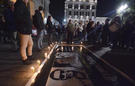 Familiares y amigos de los periodistas realizaron un vigilia en la Plaza Grande, el pasado 12 de Abril de 2018.