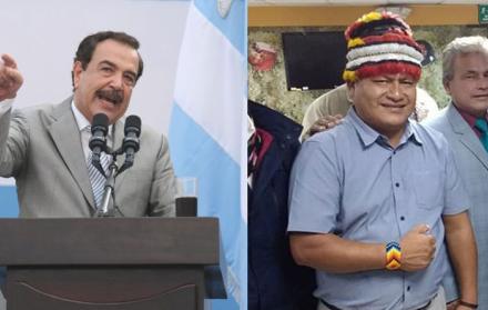 Jaime Nebot (d), exalcalde de Guayaquil, y Jaime Vargas (i), presidente de la Conaie ofrecieron disculpas por expresiones utilizadas durante las protestas.