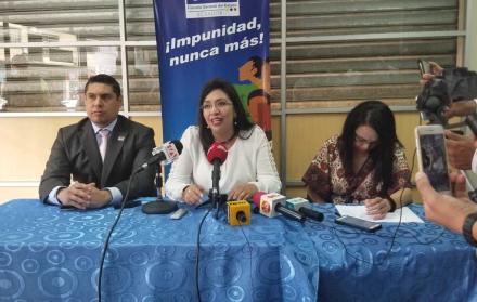 Rueda de prensa en Milagro. La fiscal Ruth Palacios se pronunció sobre diligencias en la investigación por presunto delito de lavado de activos.