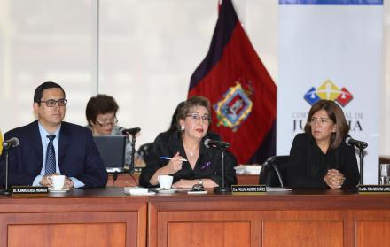 Referencial. Jueces de la Corte Nacional de Justicia en rueda de prensa.
