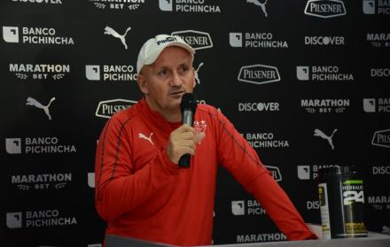 Rueda de prensa de Pablo Repetto, entrenador de Liga de Quito.