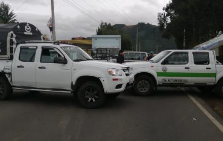 Paralización de transporte en Cayambe.