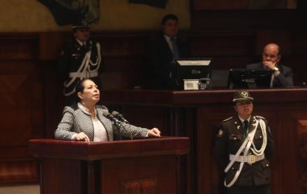 Patricia Ochoa, esposa del general Jorge Gabela, en la Asamblea Nacional, en noviembre pasado.