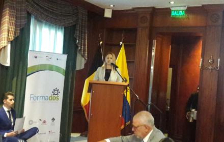 Lisa Pesendorfer, experta de la cooperación alemana, durante su intervención este viernes.