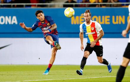 El extremo ecuatoriano Kike Saverio tuvo una destacada actuación con el primer equipo del Barcelona de España, que disputó un amistoso ante Cartagena FC.