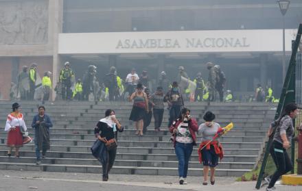 Manifestantes indígenas se tomaron la Asamblea Nacional por un corto período de tiempo el pasado 8 de octubre de 2019.