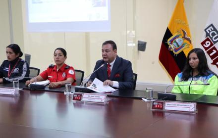 Rueda de prensa sobre el balance a escala nacional de la atención de emergencias y llamadas al 911 durante el paro nacional.
