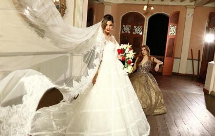 Vestido estilo ‘princesa’ para una boda en la noche.