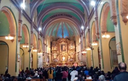 Iglesia de San Sebastían, en el centro de la ciudad de Quito.