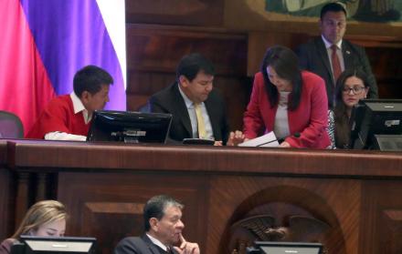Actores. Luis Pachala (CREO), César Litardo (c) y Ximena Peña (PAIS) son parte de la coalición legislativa.