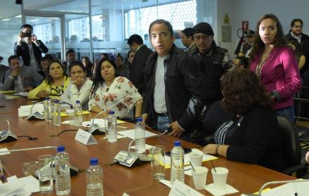 Cita. El asambleísta Yofre Poma, detenido durante la toma de recursos petroleros en el paro, compareció ayer ante la Comisión investigadora.