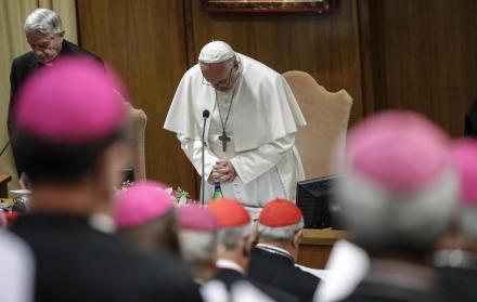 El papa Francisco durante la segunda jornada de la cumbre sobre abuso a menores que se desarrolla en el Vaticano.