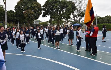 Los estudiantes de Copol ensayaron el acto de proclamación de abanderados y escoltas.