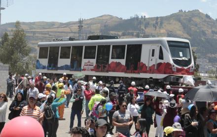 Llegada del primer tren del metro en la estación de Quitumbe. Quito, 06 de septiembre del 2018.