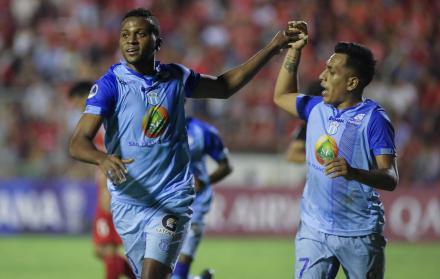 Macará en el encuentro frente a Guabira de Bolivia, el jueves 1 de marzo por la Copa Sudamericana.