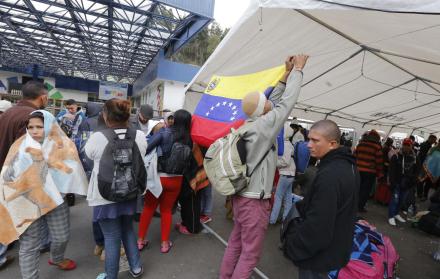 Referencial. Migrantes venezolanos en la frontera norte de Ecuador.